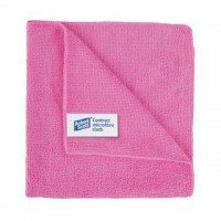Pink Contract Microfibre Cloth Pack of 10